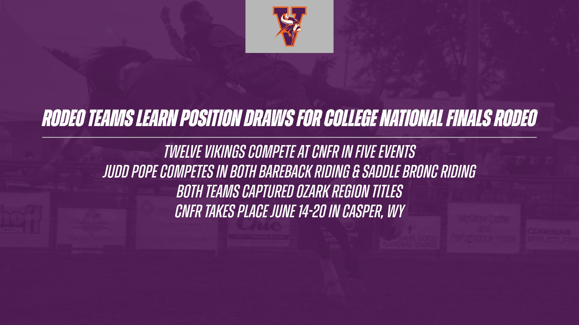Rodeo Teams Learn Position Draws For Upcoming College National Finals Rodeo