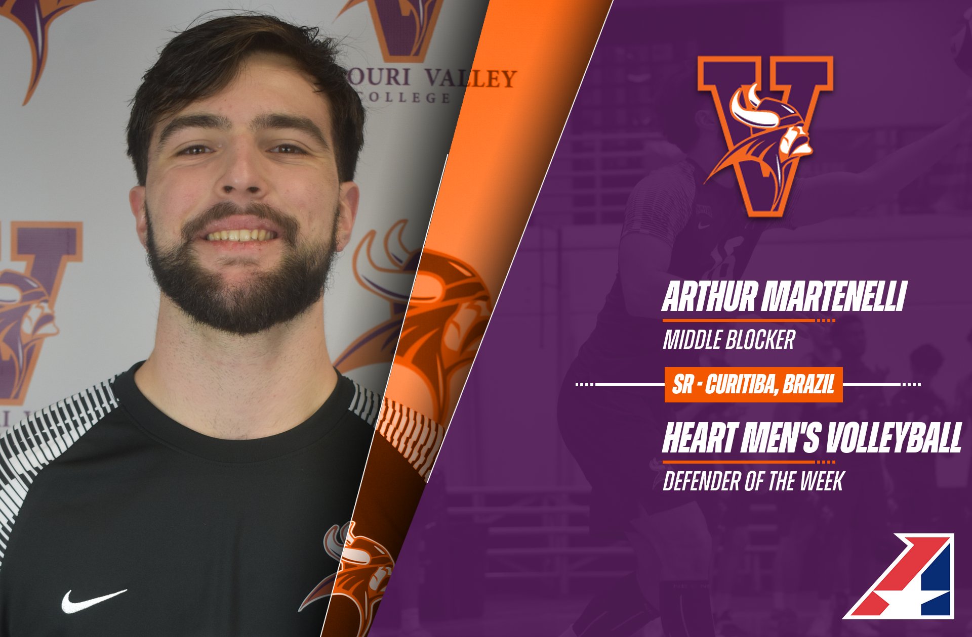 Men's Volleyball Student-Athlete Earns Weekly Heart Honor