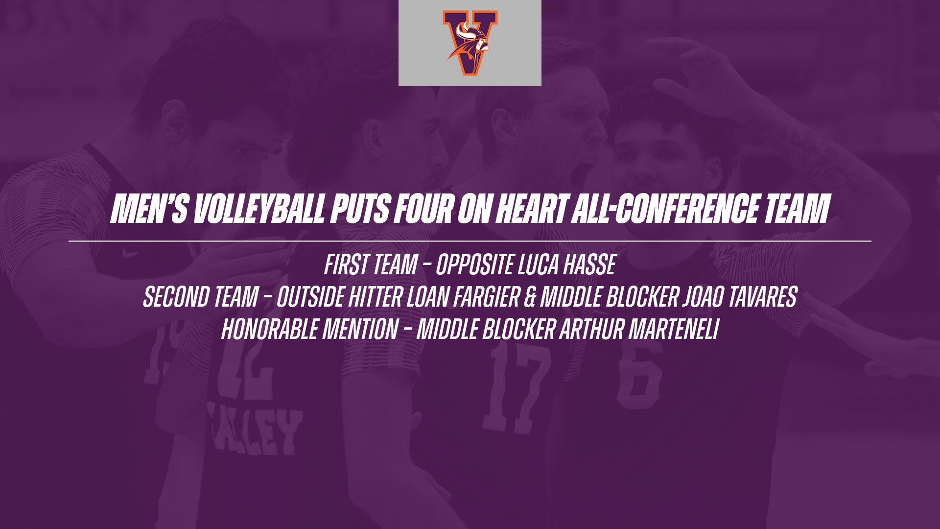 Men's Volleyball Recognized With Four Heart All-Conference Selections