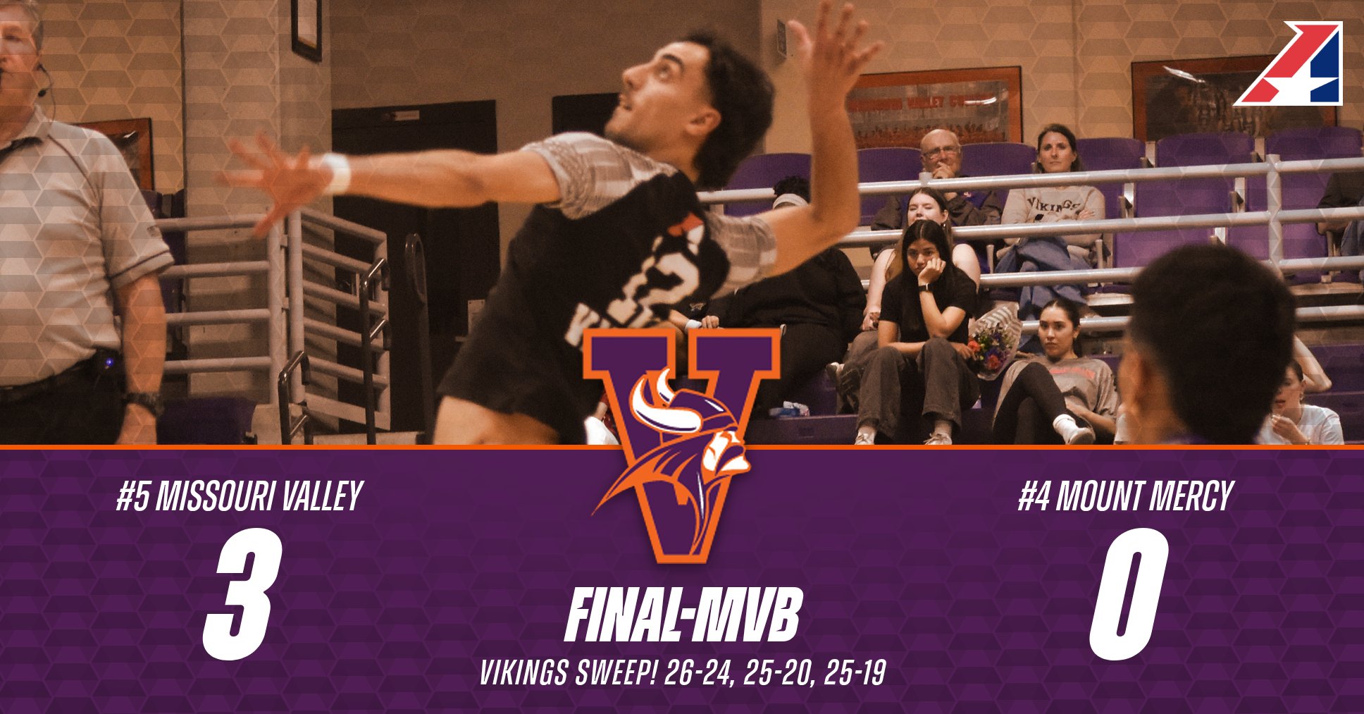 No. 5 Men's Volleyball Sweeps No. 4 Mount Mercy in Heart Semifinals