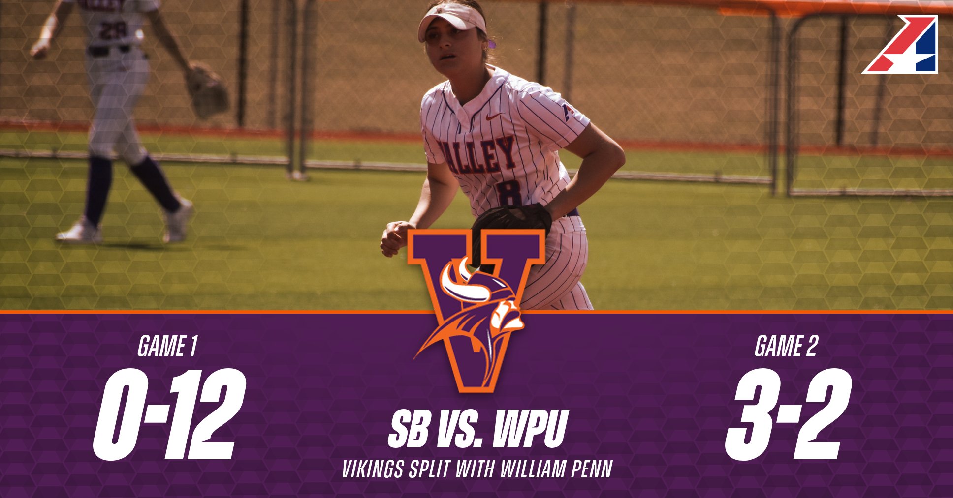 Softball Splits Road Doubleheader at William Penn