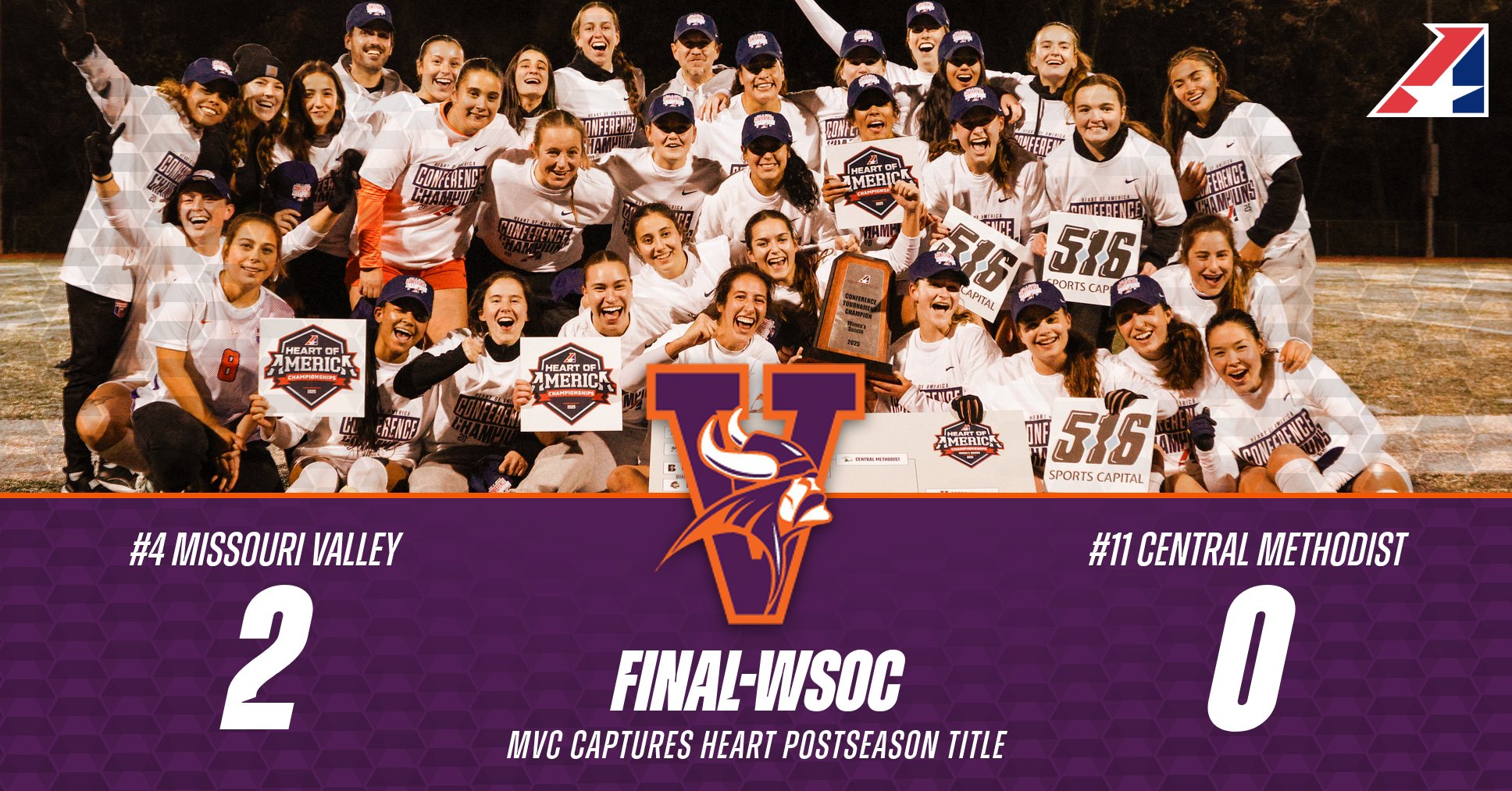 No. 4 Women's Soccer Captures Heart Postseason Championship Title With Win Over Central Methodist